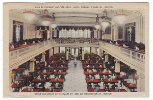 Boston, Mass. antike Postkarte / Restaurant & Sea Grill / Hotel Pieroni Essen - Bild 1 von 2