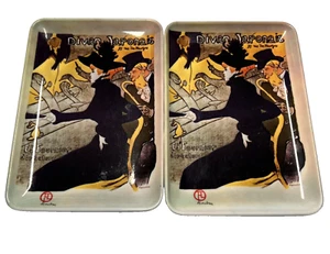 Vintage Melamine Trinket Trays Art Deco Artwork Set of 2 4"x6" - Picture 1 of 6
