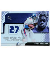 2001 Fleer E-X Behind the Numbers Ron Dayne Game-Worn Jersey Card #399/773