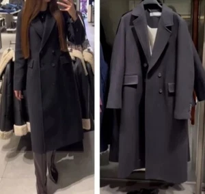 NEW ZARA AW24 ZW COLLECTION WOOL BLEND BLACK COAT 9231/745 size M - Picture 1 of 4