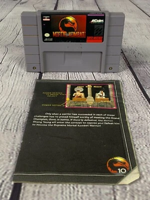  Mortal Kombat (Super Nintendo, 1994) Cartridge & Instructions  - Image 1 of 4