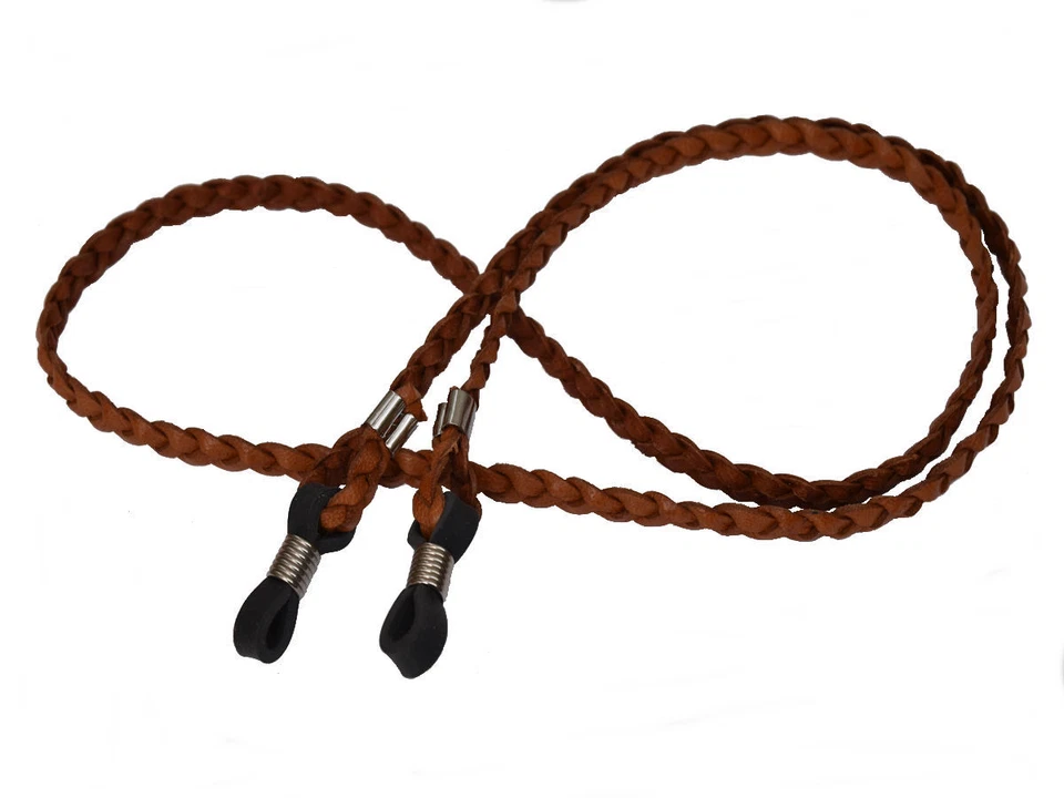 Braided Leather Eyeglass Sunglass Leash Retainer Holder Lanyard 24", 26" or 28" - Image 1 of 1