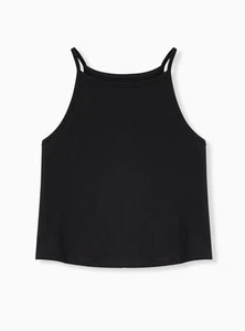 Neu mit Etikett Torrid Übergröße 4x Foxy hochgeschlossenes bauchfreies Oberteil Tanktop TIEFSCHWARZ - Bild 1 von 8