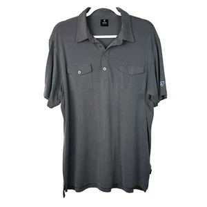 Camisa Polo Kuhl Para Hombres Grande Texturizada Gris Ligera Manga Corta Aire Libre Senderismo - Imagen 1 de 10