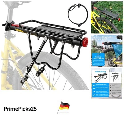 Fahrrad Gepäckträger Aluminium 50kg Max. Montaje Satteltasche, Sicher - Bild 1 von 4
