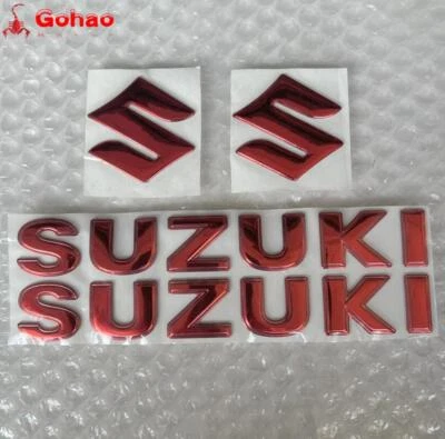 Calcomanía emblema tanque de combustible rojo S 7" logotipo 3D carenado/insignia guardabarros pegatina Foto 1 de 4