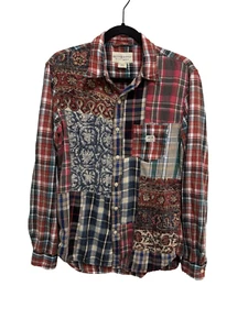 DENIM & SUPPLY Ralph Lauren Hombres M Vintage Patchwork Cuadros Manga Larga Botón 336 - Imagen 1 de 9