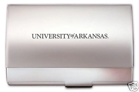 new! University of ARKANSAS RAZORBACKS ENGRAVED POCKET BUSINESS CARD CASE HOLDER Cover