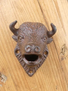 1 WALL MOUNT BUFFALO KEY HOOKS WALL HOME DECOR CABIN CAST IRON BISON COUNTRY  - Picture 1 of 6