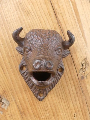 1 WALL MOUNT BUFFALO KEY HOOKS WALL HOME DECOR CABIN CAST IRON BISON COUNTRY  - Image 1 of 4