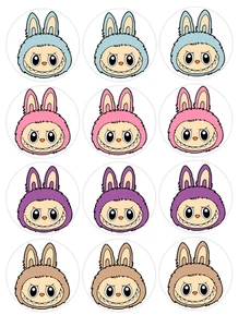 12 count LABUBU Edible Image rounds, choose your size, pre cut - Picture 1 of 5