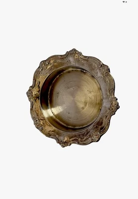 Plato de tuerca de caramelo vintage Gorham Chantilly plateado borde festoneado Foto 1 de 3