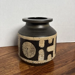 "Florero de cerámica vintage LAPID ISRAEL esmaltado volcánico firmado MCM de 7,5"" mediados de siglo" - Imagen 1 de 15