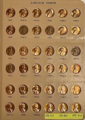 1909-2016 Lincoln Wheat & Memorial Cents MS/BU RED w/PROOFS Set Collection Lot - Image 1 of 4