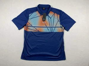 Neu Oakley Poloshirt Herren 2XL Navy Blau Geometrisch Golf Stretch Performance - Bild 1 von 9