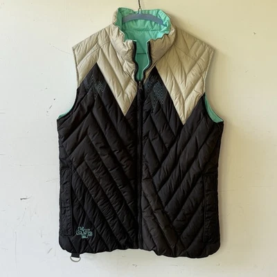 VOLCOM Vest Duck Down Puffer Warm 5000mm Thermonite Reversible Womens L Brn/Teal - Image 1 of 4