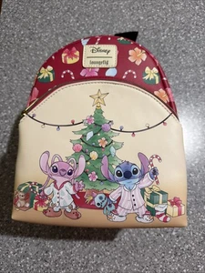 Loungefly Disney Stitch & Angel Holiday Tree Mini Backpack - Hot Topic Exclusive - Bild 1 von 5