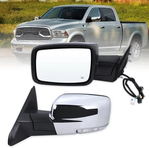 Espejo retrovisor izquierdo del conductor compatible con Ram 1500 L-12 pines 2013-2018, cromado  - Imagen 1 de 6