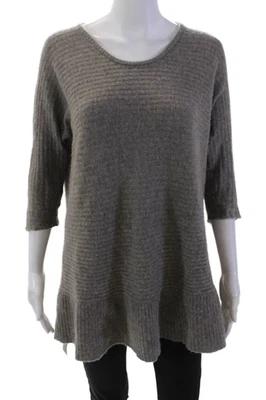 Suéter Sutil Lujo Para Mujer Cachemira Manga Larga Acanalado Top Gris Talla S/M Foto 1 de 4