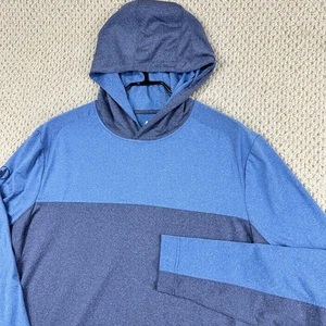 Johnnie O Grayhawk Hoodie Mens L Laguna Blue Heather Navy Pullover Performance - Picture 1 of 11