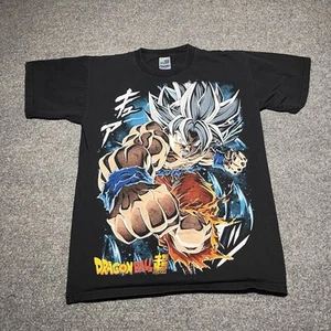 Vtg Dragon Ball Z T Shirt Mens Small Thessh Super Saiyan Black Graphic Tee Y2K - Picture 1 of 10