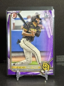 2022 Bowman - Prospects James Wood #BP-108 bordo modello viola /199 (RC) - Foto 1 di 2