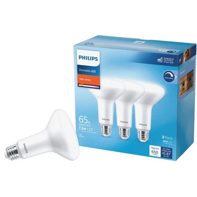 Philips 65W Equivalent Soft White BR30 Medium Dimmable LED Floodlight Light Bulb - Image 1 of 3