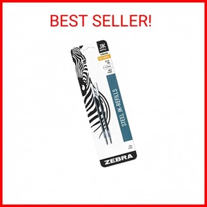 NEW Zebra Pen G301 Stainless Steel Pen JK-Refill Med Point 0.7mm Blue Ink 2 Pack - Picture 1 of 2