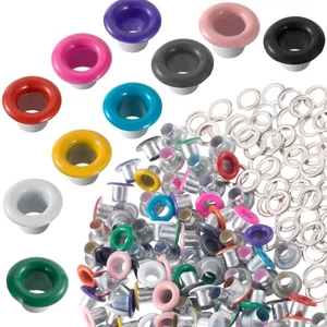 60 Sets 3mm Small Metal Eyelets Grommets Kit, Mixed Colors Eyelets with Washe... - Picture 1 of 6