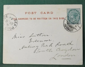 INDIEN Titel Ansichtskarte 1900 Seepost nach LONDON (W49) - Bild 1 von 2