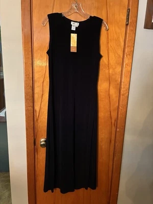 NWT Coldwater Creek Black Tank Sleeveless Travel Knit Maxi Dress PM (10-12) - Image 1 of 4