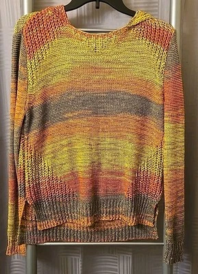 Curio New York Multi-Color Long Sleeve Hoodie Lightweight Sweater Size Small - Image 1 of 4