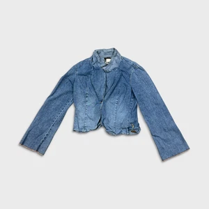Vintage Y2K Baby Phat Jean Jacket Womens Medium Blue USA Button Up Crop Denim - Picture 1 of 9
