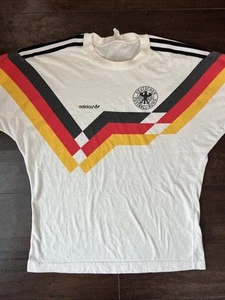Vtg 90s Adidas Germany Football Soccer Jersey Trikot Cotton M - Picture 1 of 10