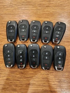 LOT OF 10 CHEVROLET CHEVY FLIP KEY  LESS REMOTE FOB BULK OEM USED LOCKSMITH  - Picture 1 of 7