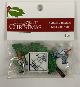 Celebrate It Christmas Have A Cool Yule Knöpfe Kunststoff Basteln - Bild 1 von 3