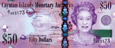 CAYMAN ISLANDS $50 Dollars 2010 UNC Banknotes P-42 Prefix D/1 QEII Paper Money - Image 1 of 2