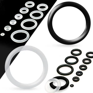 12-20pc Black Rubber Band Replacement Loose O Rings Ear Plug Gauge Taper - Picture 1 of 1