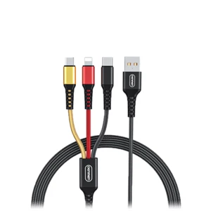 3 in 1 Charging Cable 5 FT, Nylon Braided 3-in-1 Retractable Charging Cable - Picture 1 of 5