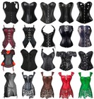 BLACK PUNK WOMEN BONED WAIST TRAINING CORSET LACE UP BUSTIER TOP OVERBUST SHAPER