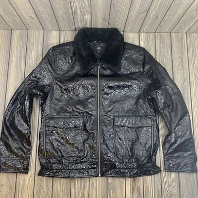 7 FOR ALL HUMANITY Mujer Chaqueta de Cuero Abrigo de Motociclista AN9335L152 Negro XL Cordero de Lujo Foto 1 de 4