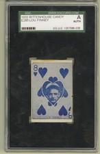 1933 E285 Rittenhouse Candy 8 of Hearts Lou Finney Philadelphia Athletics SGC  A