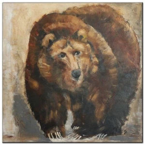 NB-ART*oso*80x80cm*ORIGINAL*pintura*arte*imagen pintada a mano*animal*oso - Imagen 1 de 8