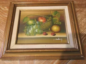 2 Fruit Oil Paintings on canvas Signed - Picture 1 of 4