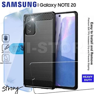 CUSTODIA per SAMSUNG GALAXY NOTE 20 / Ultra Cover CARBON FIBER Pellicola VETRO - Foto 1 di 8