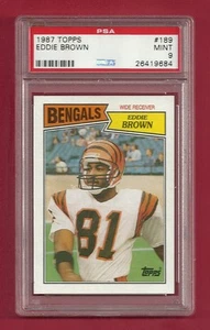 1987 TOPPS #189 EDDIE BROWN PSA 9 MINT POP 9 ONLY 17 HIGHER CINCINNATI BENGALS - Bild 1 von 1