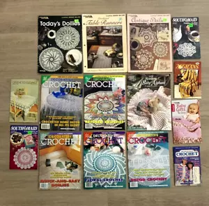 15 Pc Crochet Books Patterns Doilies Baby Gifts Afghans All Paperbacks EUC - Picture 1 of 10