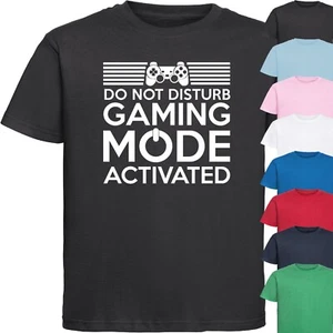 GAMING MODE ACTIVATED KIDS T-SHIRT Funny Gamer Geeky Slogan Gift Top - Picture 1 of 18