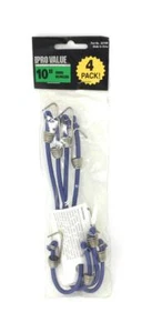 USA ProGrip 10 Inch Mini Bungee Cord 4-Pack Pro Value Cargo Contol Tie Down Rope - Picture 1 of 1