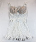 Victorias Secret Womens 34D Very Sexy White Lace Night Gown Lingerie